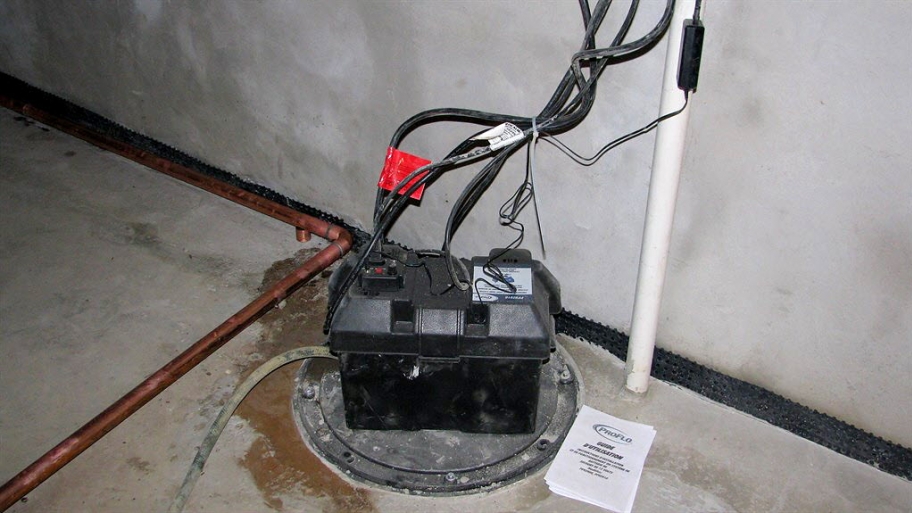 Sump pump in basement
